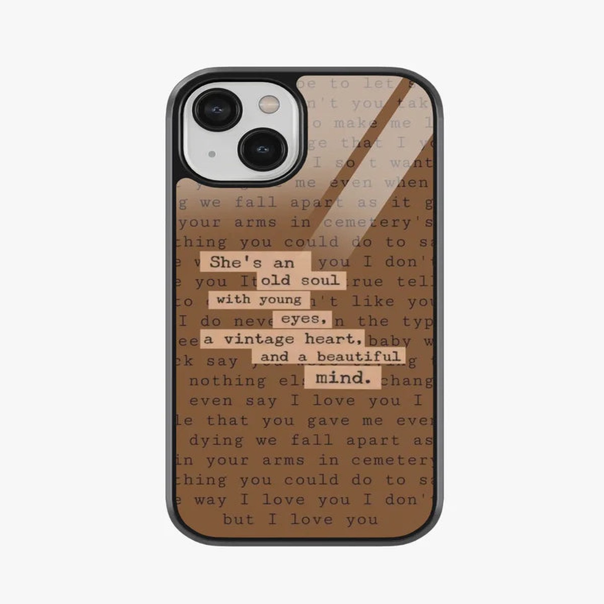 Old Soul Aesthetic Glass Case for iPhone 15