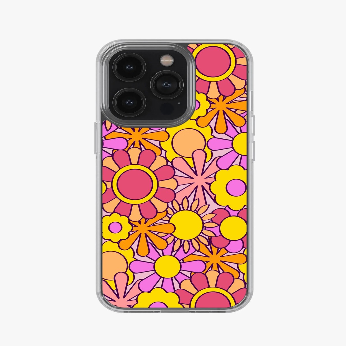 Retro Flower Power Floral Silicone Case