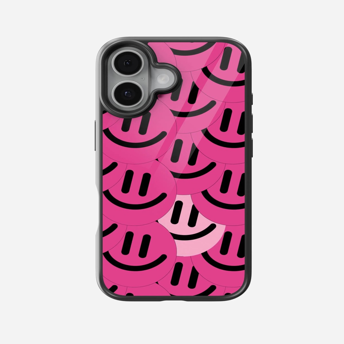 Abstract Cerise Smiley Pattern Glass Case