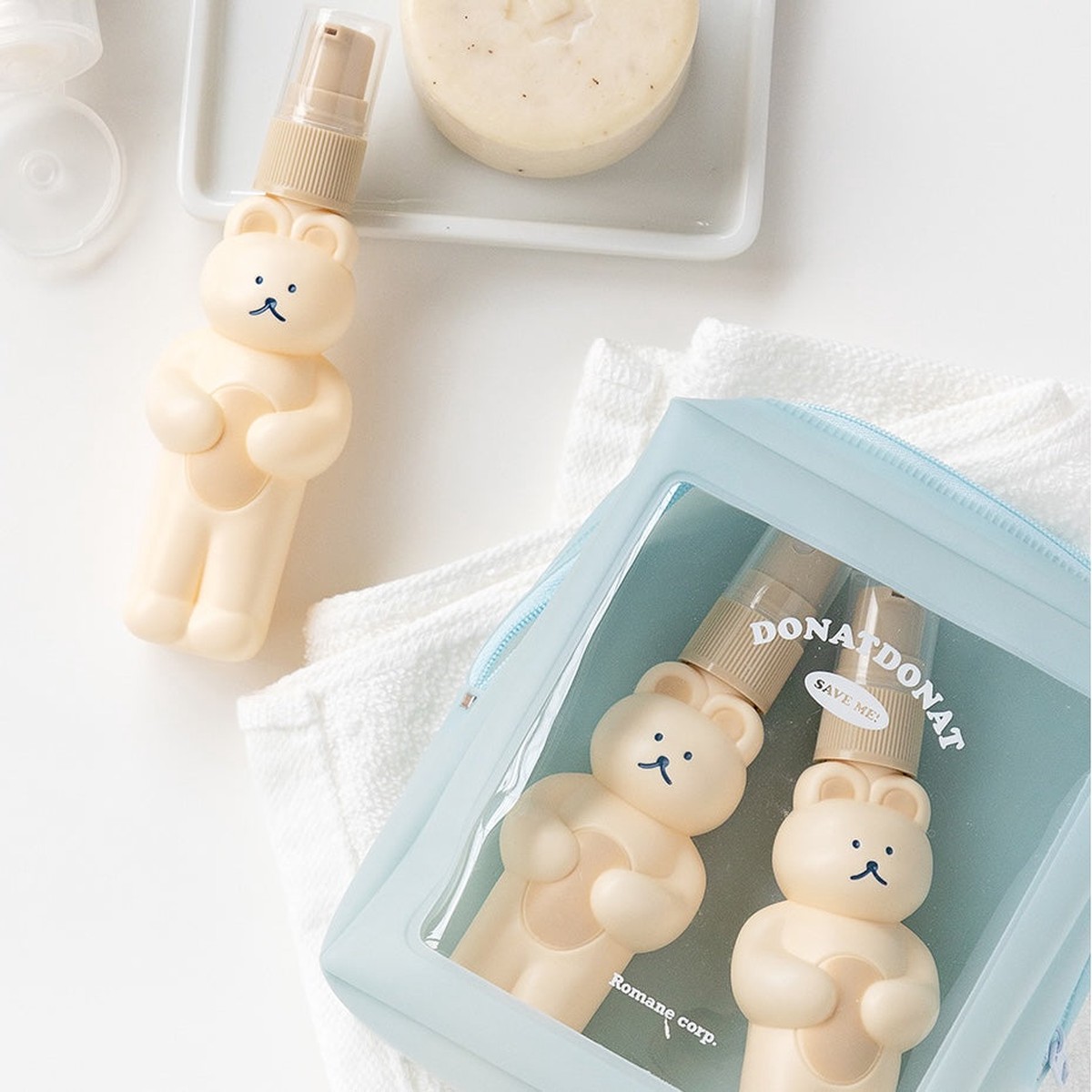 95Romane DONATDONAT Bear Travel Bottle Set Cream