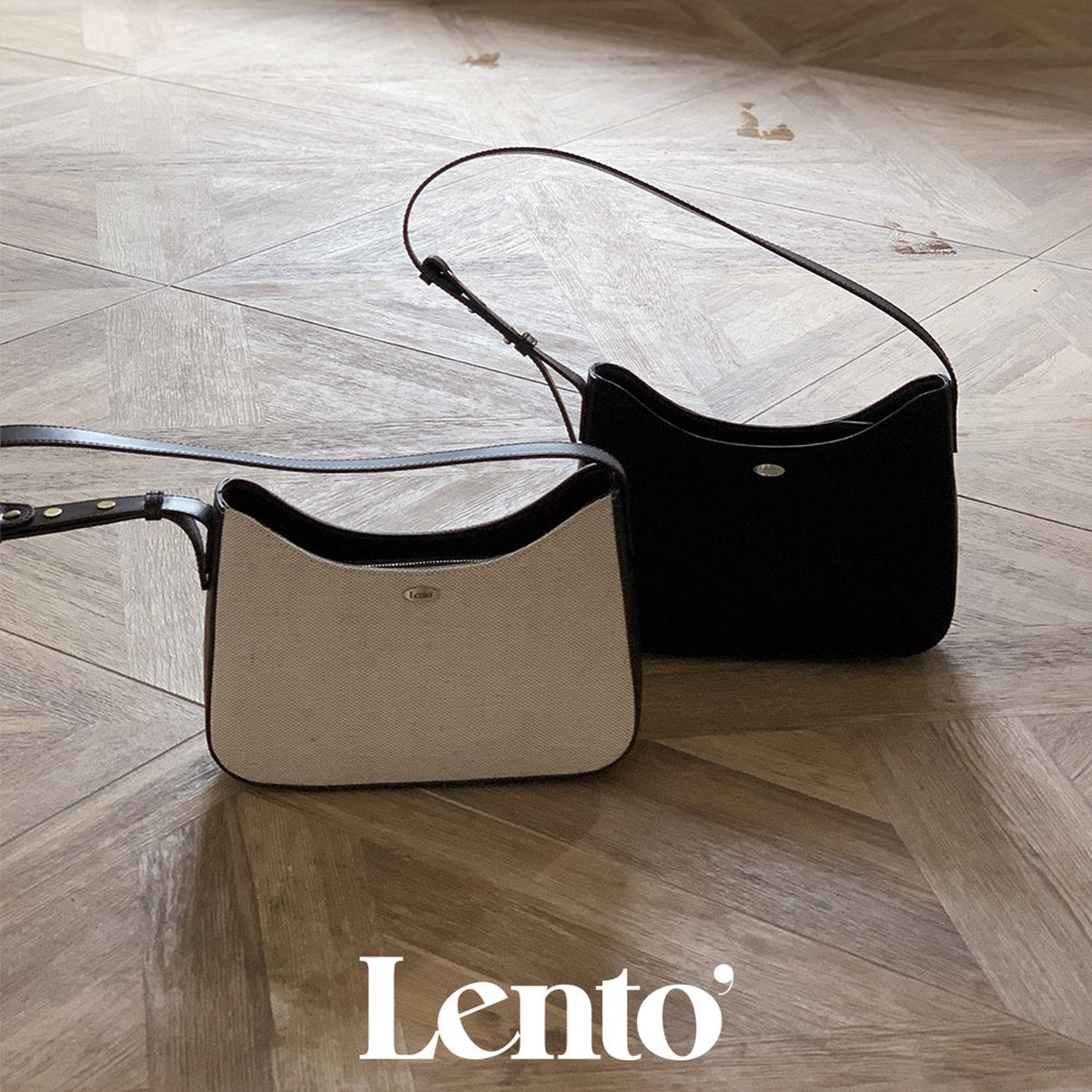 Slowand LENTO Classic fabric hobo bag - 2 color