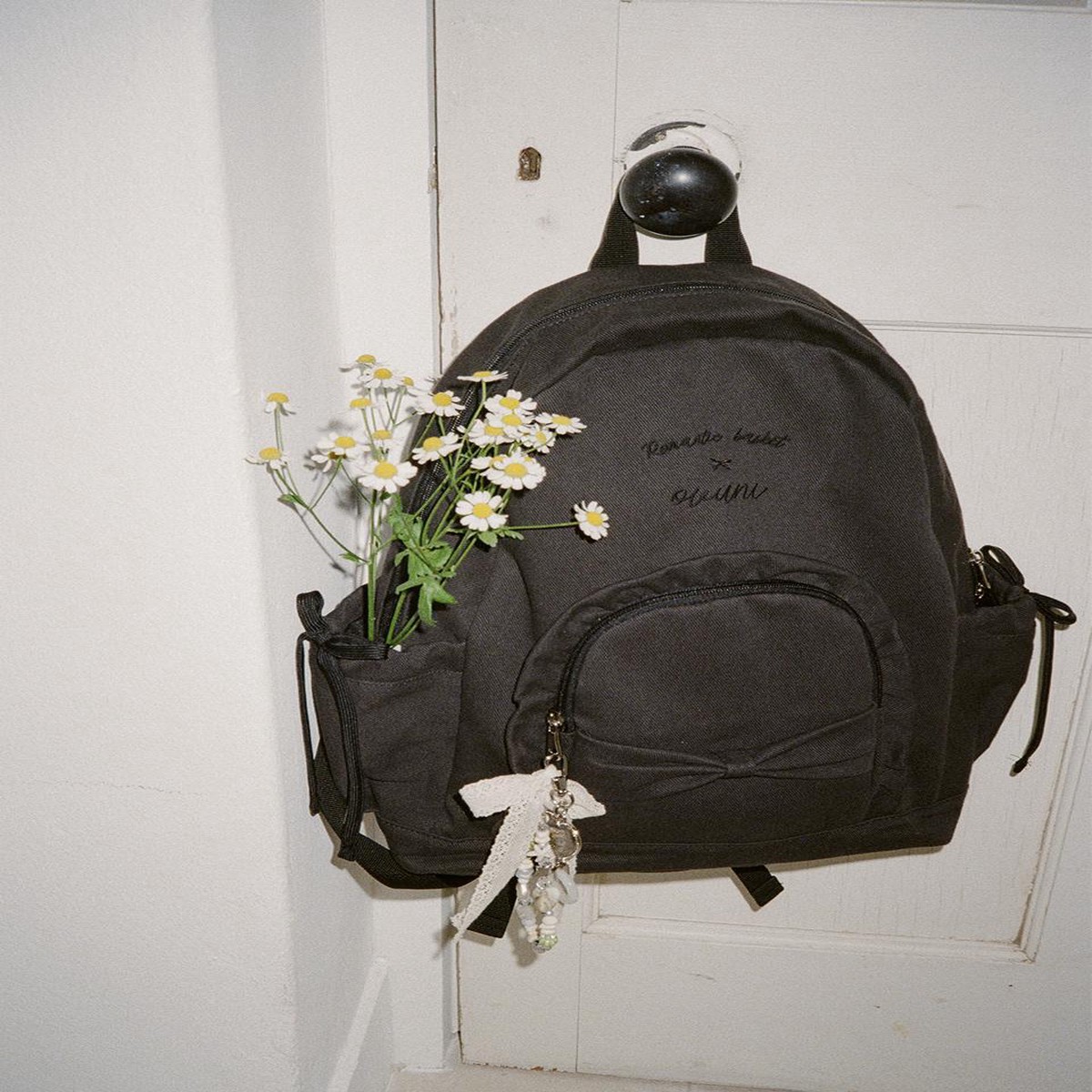 Ovuni Ruffle Ribbon Backpack Vintage Black