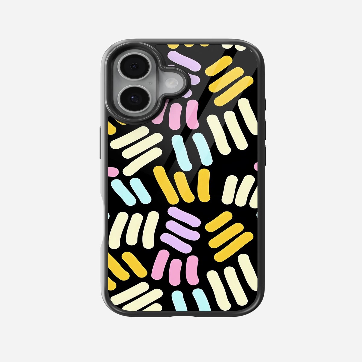 Abstract Quantum Lines Pattern Glass Case