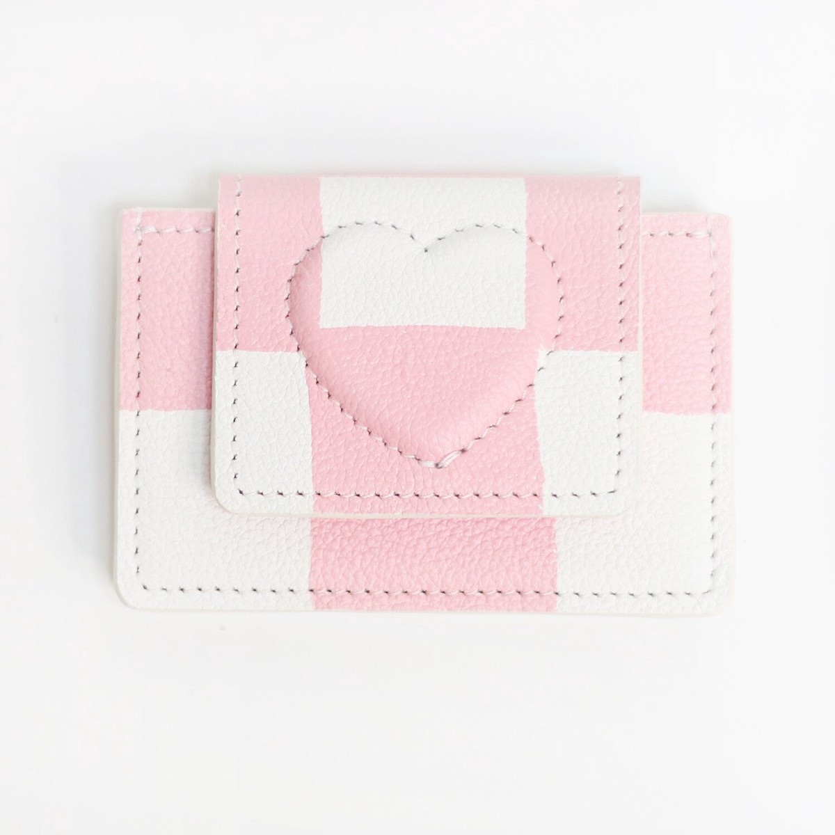 Keike shape of wallet - pink check