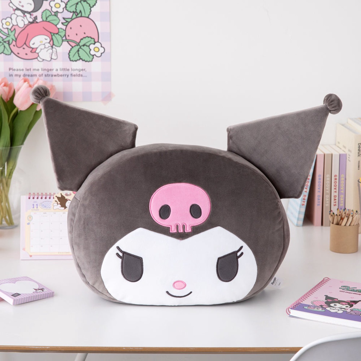 Sanrio Face Cushion Kuromi