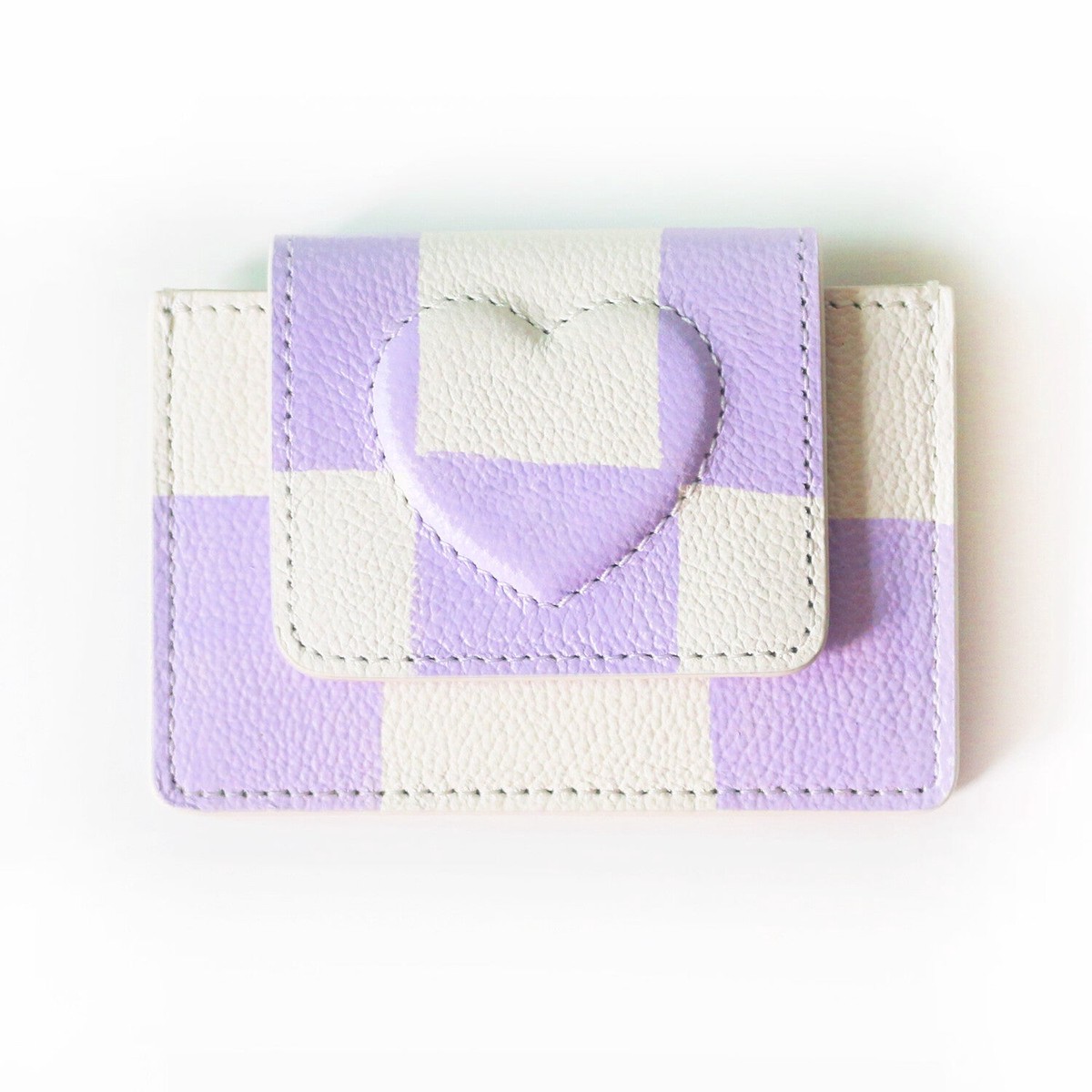 Keike shape of wallet - purple check