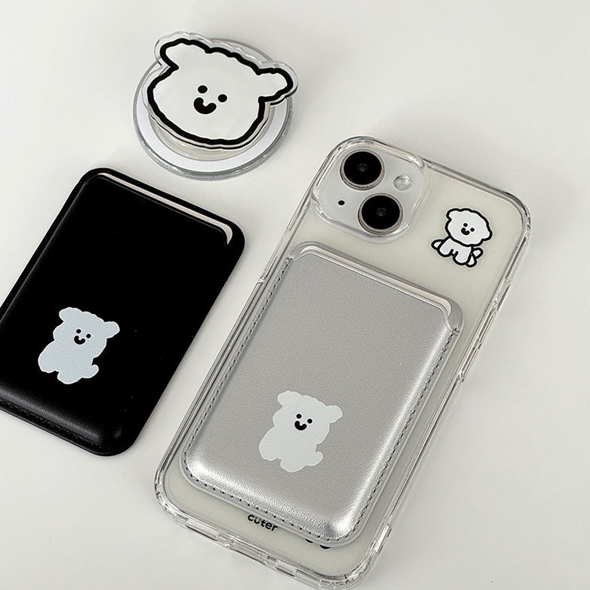 85Cuter Maltese (BlackSilver) Magsafe Card Wallet