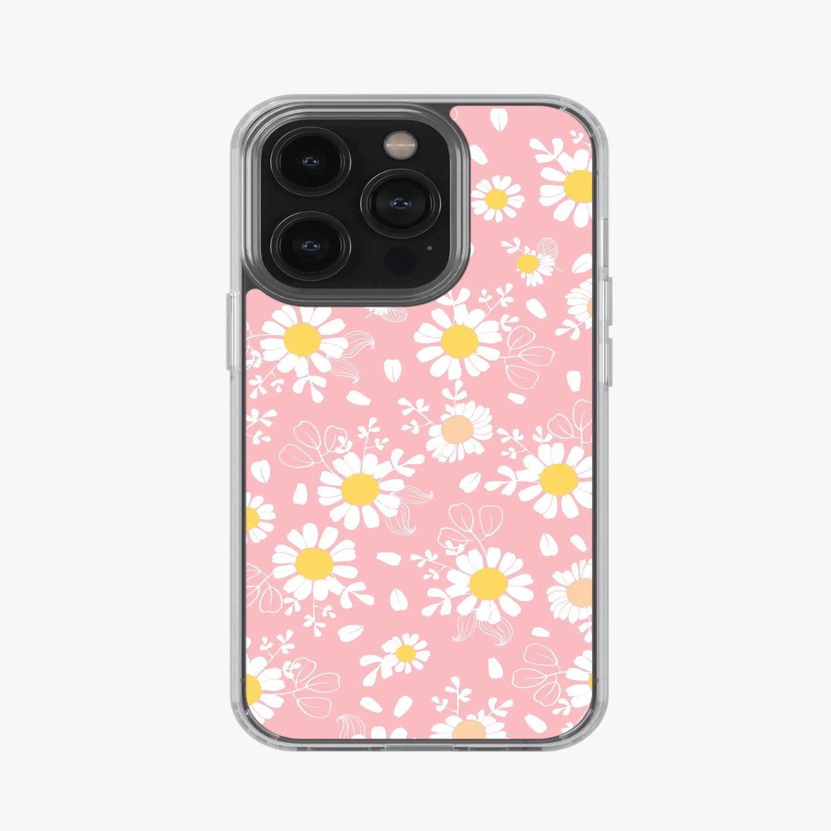 Retro Daisies Pink Floral Silicone Case