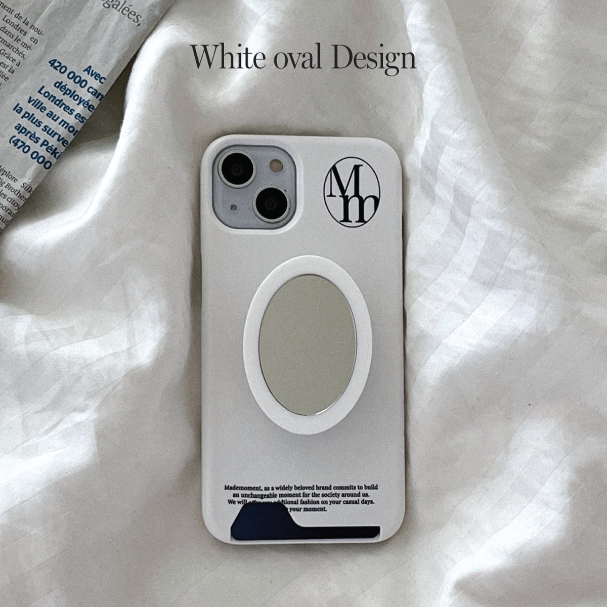 9Mademoment White Oval Mirror Tok