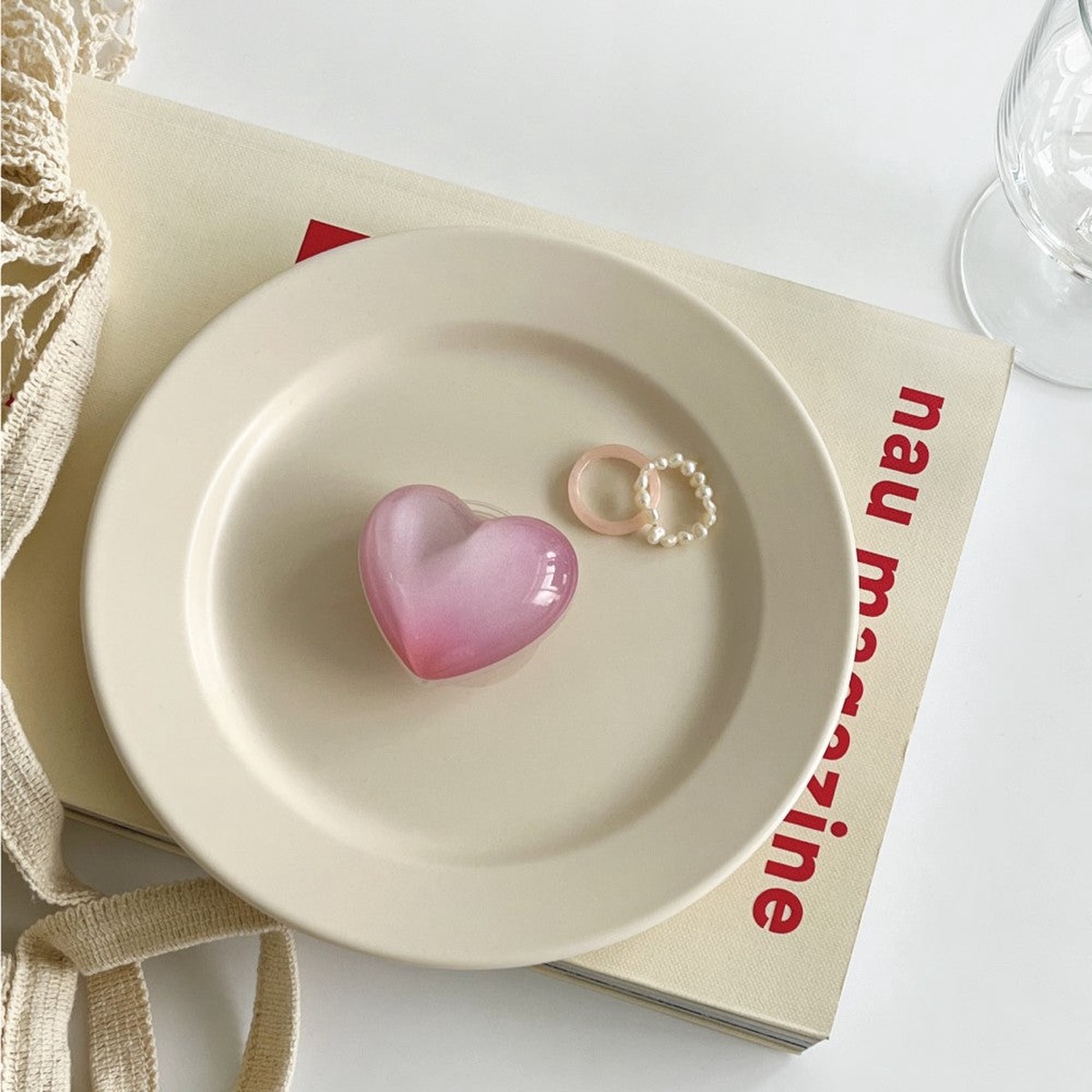 9Mademoment Candy Joy Heart Resin Acrylic Tok (Pink)