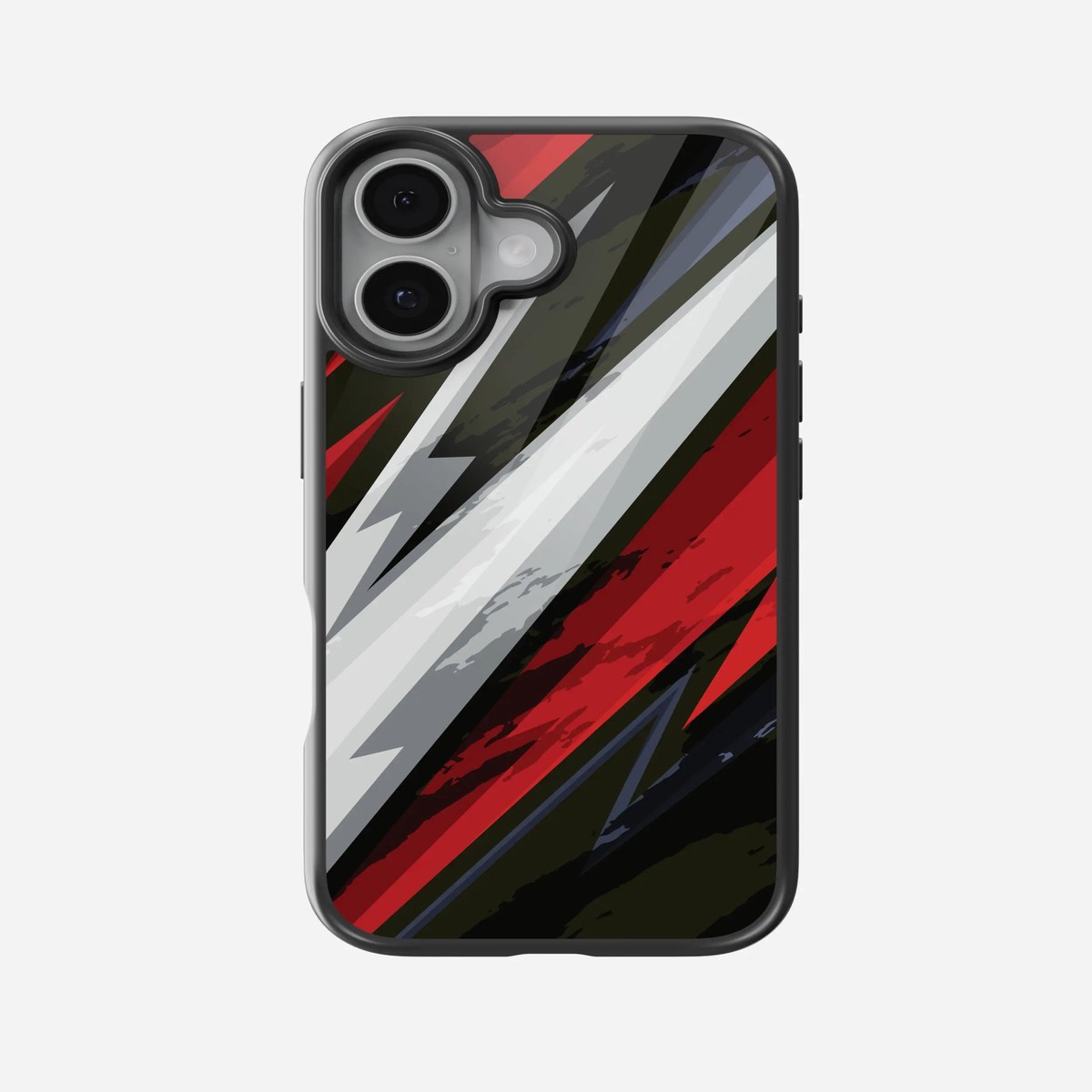 Abstract RedBlack Geometric Pattern Glass Case