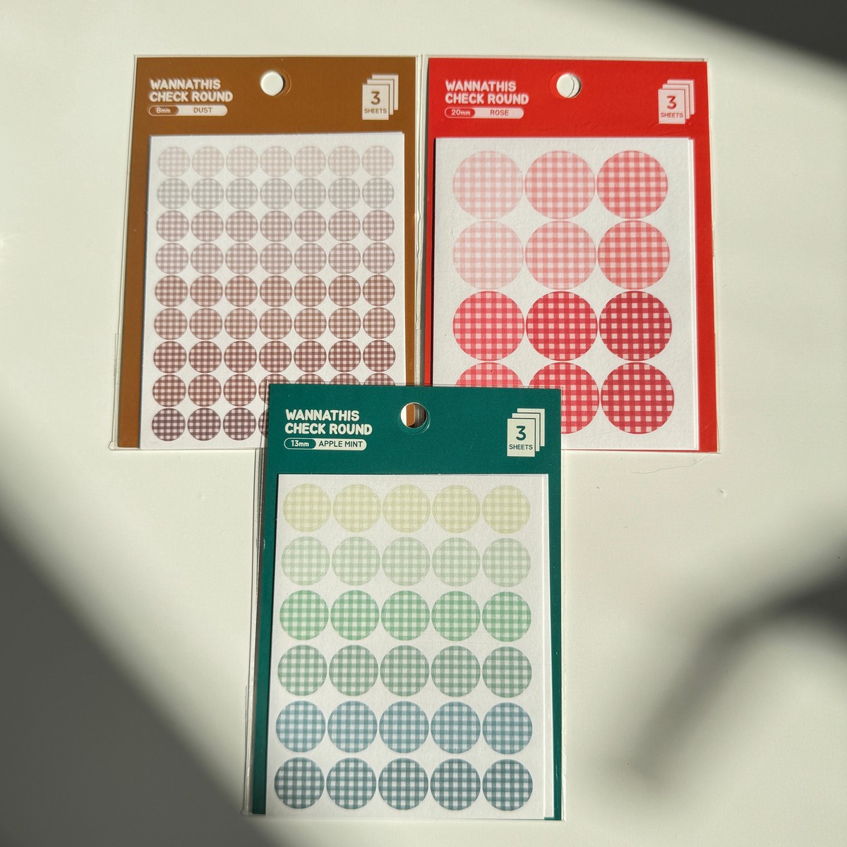 95Wannathis Check Round Sticker (3P) (3)