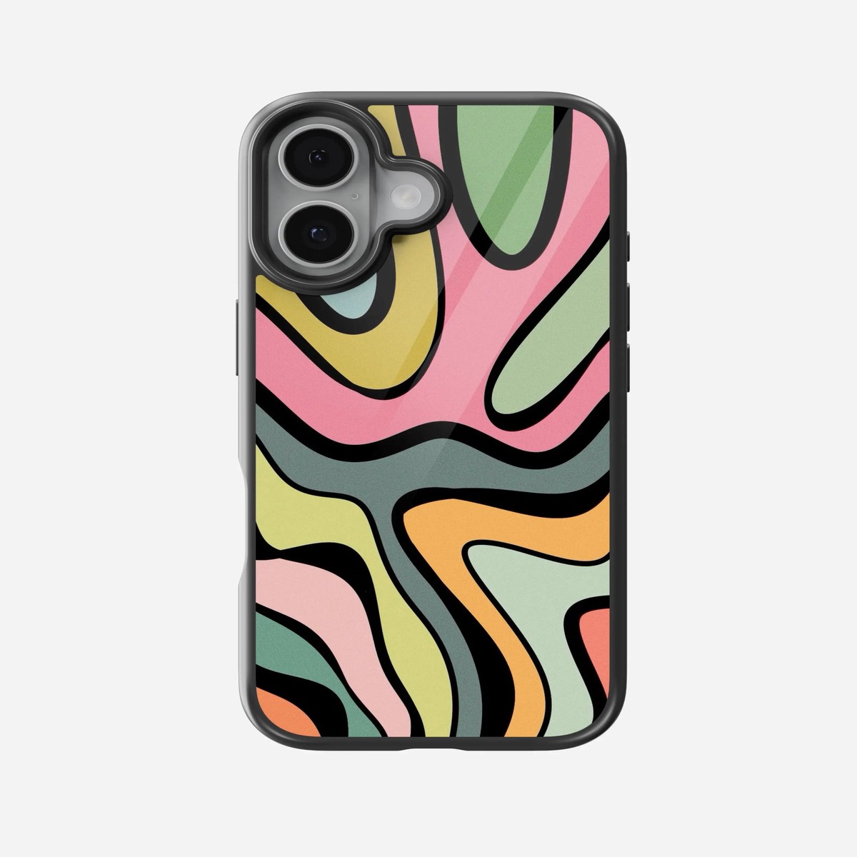 Abstract Grunge Waves Pattern Glass Case