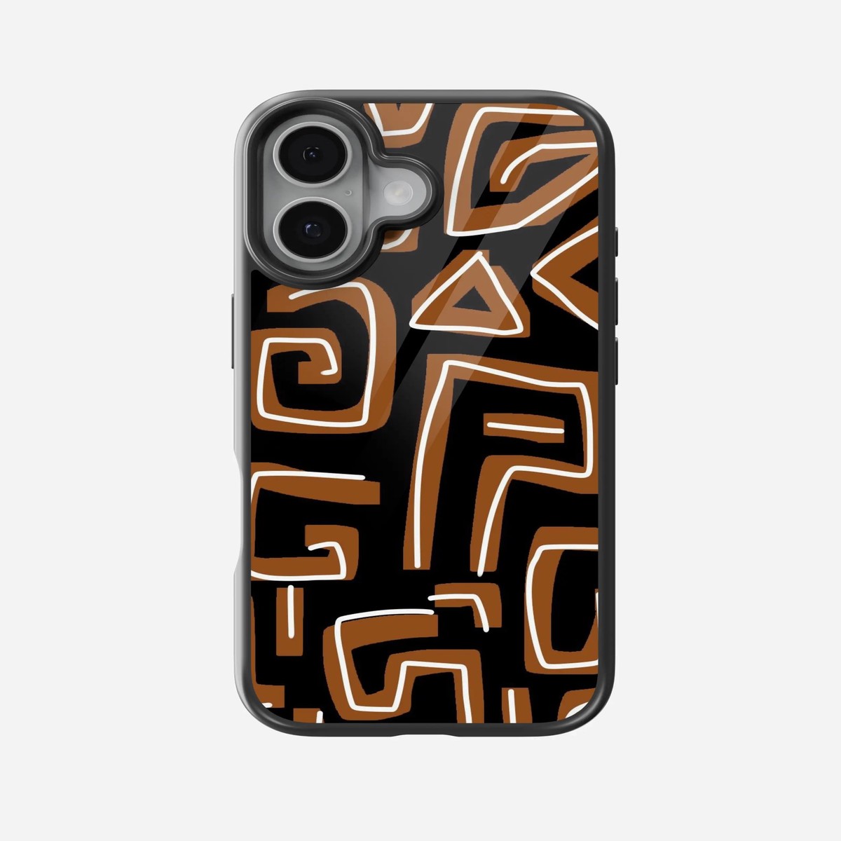 Abstract BlackBrown Pattern Glass Case
